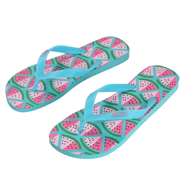 AERUSI Women's Adult Ocean Corte Series Watermelon Flip Flop Sandals ...