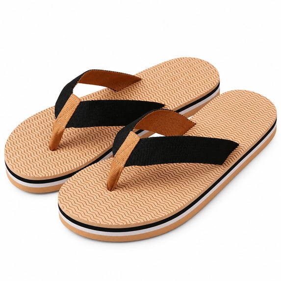 AERUSI Women’s Platform Flip Flop Sandals, Lightweight Textured Footbed, Soft Fabric Straps, Beach & Casual Summer Sandals