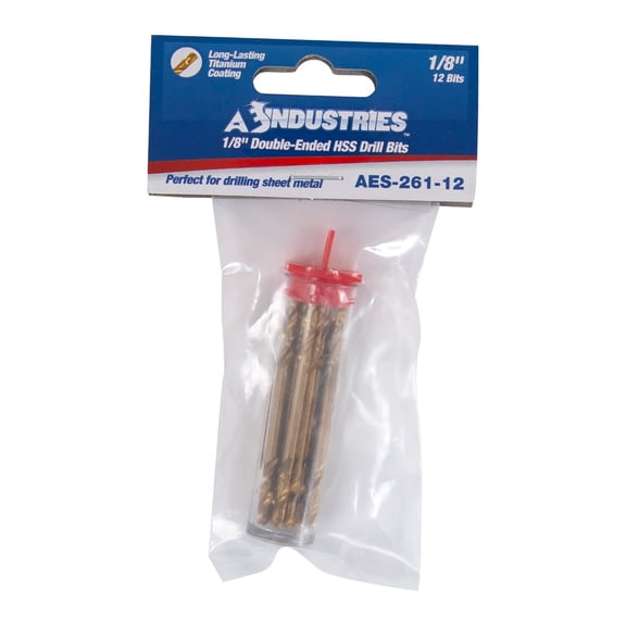 1/8" DE Titanium Coated Drill - 12 per tube - Carded