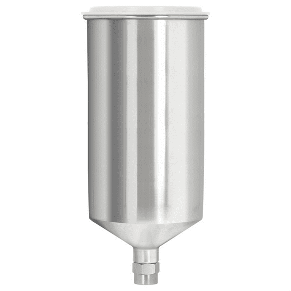 AES Industries 153 Spray Cup, 1 L, Aluminum, Polished, For All Standard Gravity Feed Spray Gun Models
