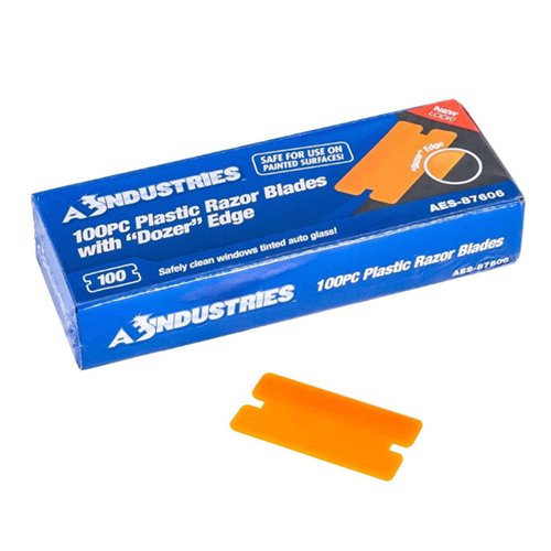 AES Industries 87606 Plastic Razor Blades, Box of 100, Vinyl Decal Removal