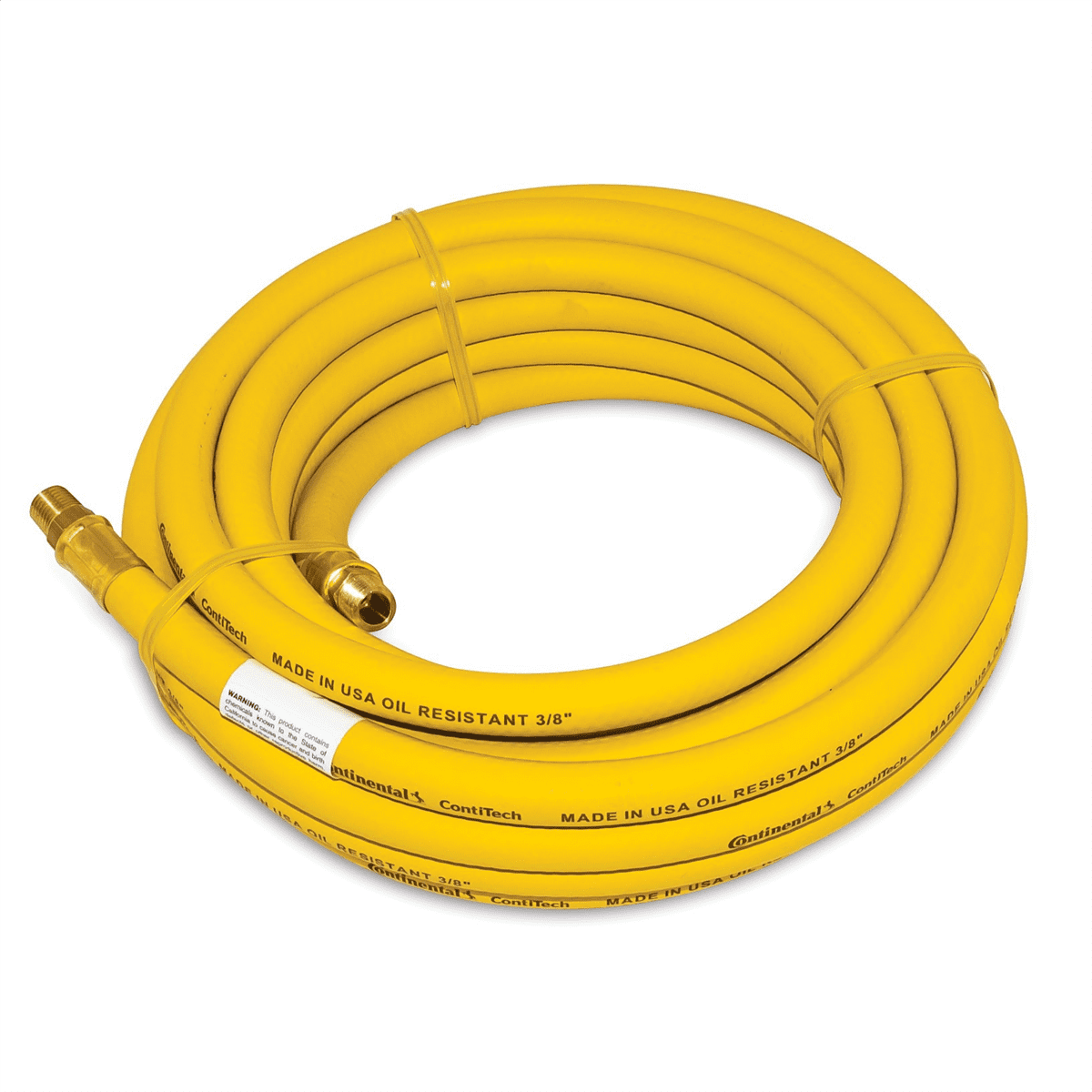 AES Industries Continental 7367 Air Hose, 3/8 in ID, 25 ft, 1/4 in MNPT, 250 psi, Rubber, Yellow