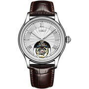 AESOP Chronograph Tourbillon Skeleton Mechanical Hand-Wind Wrist Watch Men Sapphire Crystal Manual Wind Special Hollow Business Dress Clock Male Luminous Stainless Steel Leather