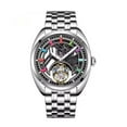 thumbnail image 1 of AESOP Flying Tourbillon Skeleton Mechanical Hand Wind Wrist Watch Men Sapphire Crystal Diamond Business Double-sided Hollow Waterproof Clock Man Luminous Steel Leather Wristwatch, 1 of 4