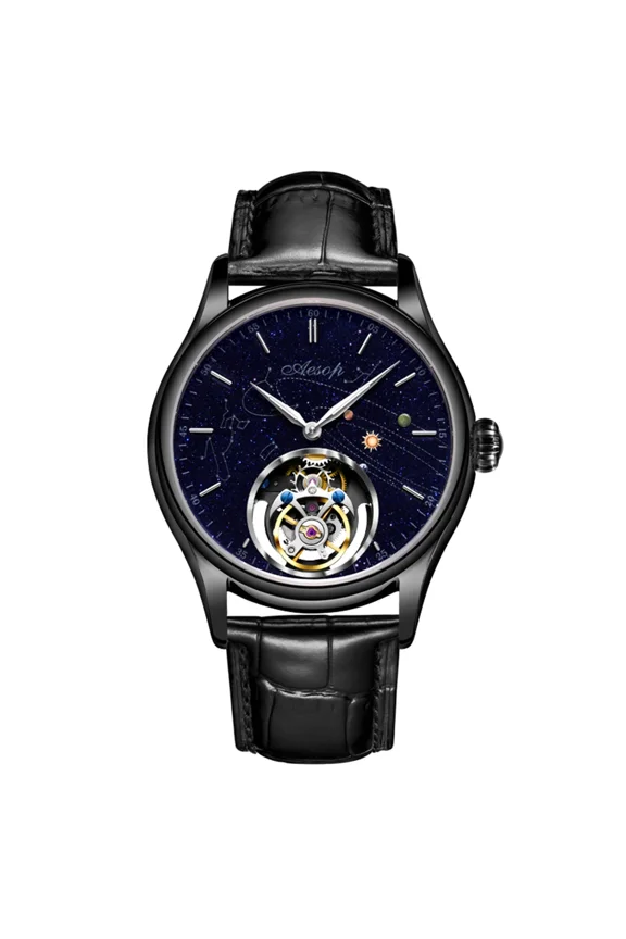 Mens Luxury Tourbillon Mechanical Sapphire Waterproof Watch Skeleton Tourbillon Movement Mechanical Watches for Men