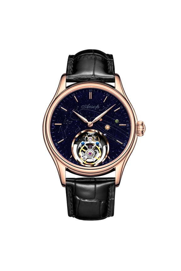Mens Luxury Tourbillon Mechanical Sapphire Waterproof Watch Skeleton Tourbillon Movement Mechanical Watches for Men