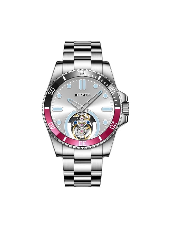Real Flying Tourbillon Skeleton Mechanical Hand Wind Wrist Watch Men Sapphire Crystal Diamond Business Dress Double Side Hollow Dial Clock Man Super Luminous Stainless Steel