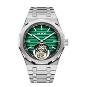 AESOP Real Flying Tourbillon Skeleton Mechanical Manual Winding Wrist Watch Men Sapphire Crystal Diamond Business Dress Hollow Super Luminous Clock Man Gradient Dial Stainless Steel Rubber