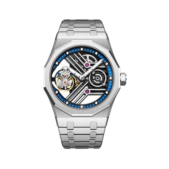 AESOP Real Tourbillon Skeleton Hand Wind Mechanical Wrist Watch Men Sapphire Crystal Diamond Business Dress Hollow Dial Clock Man Super Luminous Stainless Steel
