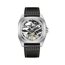 AESOP Real Tourbillon Skeleton Hand Wind Mechanical Wrist Watch Men Sapphire Crystal Diamond Business Dress Hollow Waterproof Clock Man Luminous Stainless Steel Leather Square Case Wristwatch