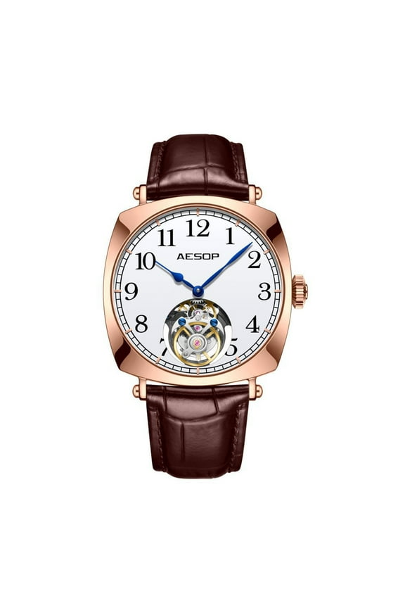 Real Tourbillon Skeleton Mechanical Hand Wind Wrist Watch Men Sapphire Crystal Diamond Business Dress Hollow Clock Man Stainless Steel Leather Wristwatch
