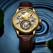 AESOP Real Tourbillon Skeleton Watch For Men Top Brand Luxury Mechanical Watches Waterproof Wristwatches The Wolf of Wall Street