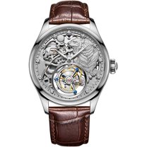 AESOP Tourbillon Mechanical Hand-Wind Wrist Watch Men Sapphire Luminous Tiger Roaring Forest Skeleton Diamond Dial Clock Leather Band Everything Goes Smoothly Invincible