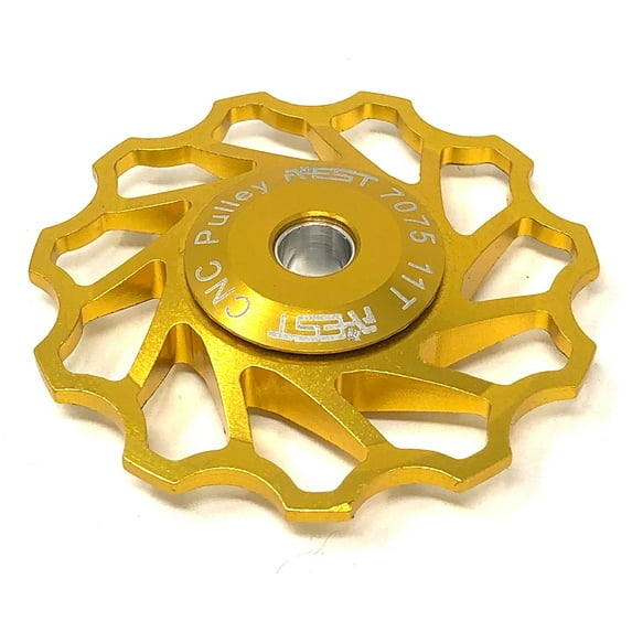 AEST 11T Aluminum Alloy Rear Derailleur Upper/Lower Wheel Pulley for Shimano/SRAM (GOLD-3)