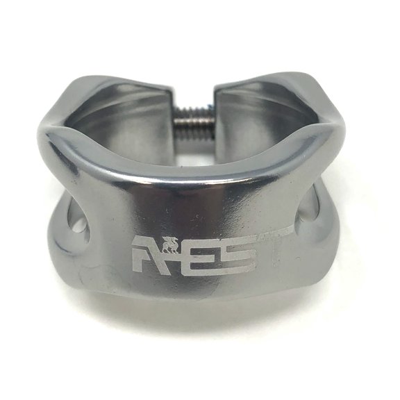 AEST Anodized Aluminum Alloy Bike Seat Saddle Clamp in 31.8mm and 34.9mm (31.8mm, Silver)