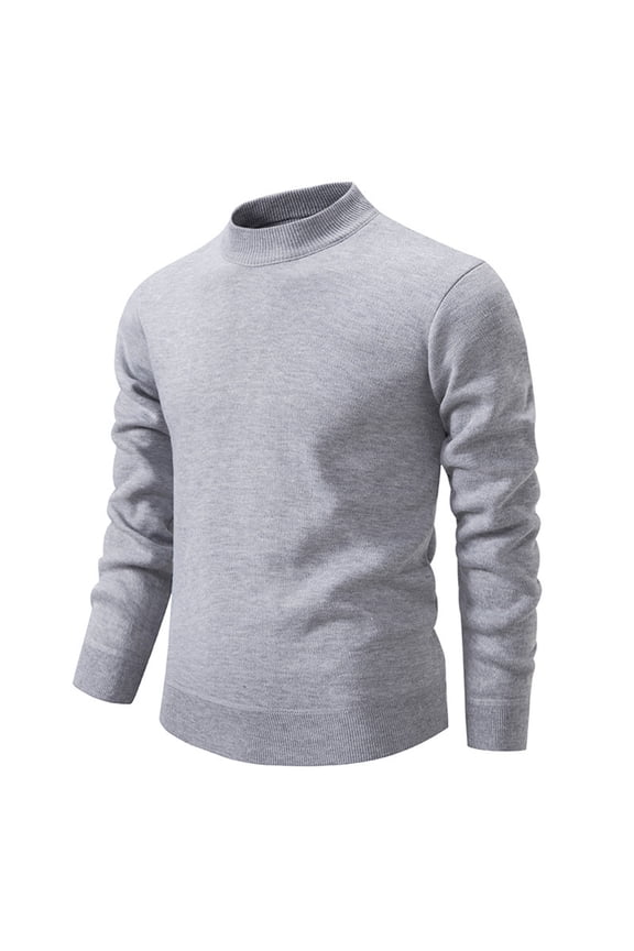 Mens Sweater, Mock Neck Pullover, Slim Fit Long Sleeve Knit Top, Casual Officewear Work Sweatshirt