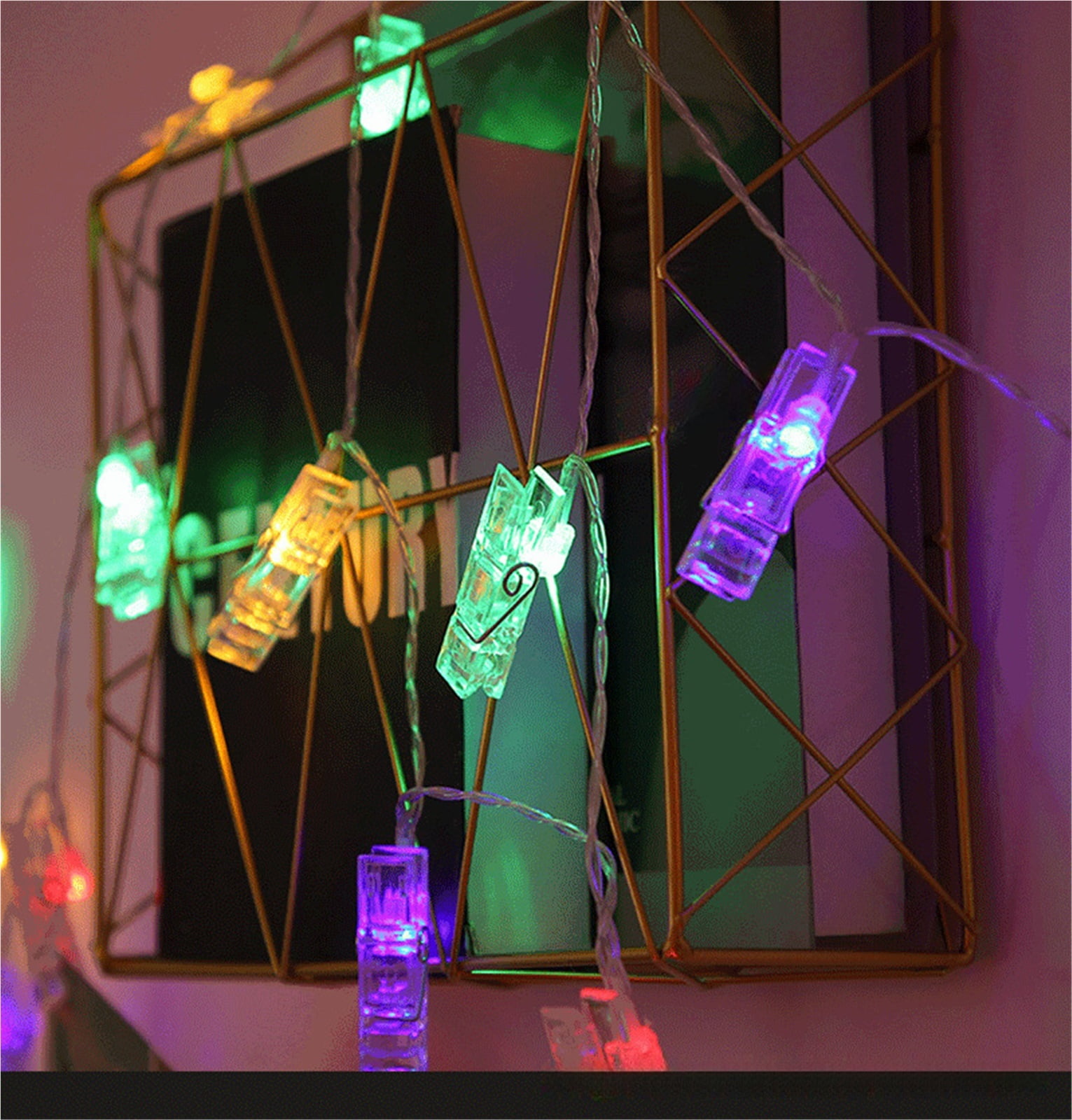 AEVOS LED Photo Wall String Lights - Decorative Colored Star Love Clip ...