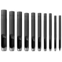 AEVXKHI 10PCS Leather Hole Punch Cutter Set, 1mm to 10mm Round Leather Craft Hollow Hole Punch, Leather Hole Punching Tool for Watch Bands, Leather, Belts, Canvas, Paper, Plastics