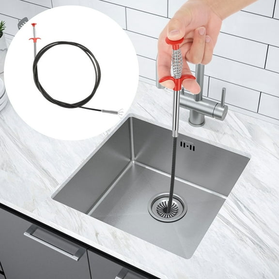 AEVXKHI 118inch/300cm Hair Drain Clog Remover Tool Drain Cleaner, Sink Drain Cleaner, Sturdy Claw Pick Up Reacher Tool, Flexible Gutter Cleaning Tools for Bathroom