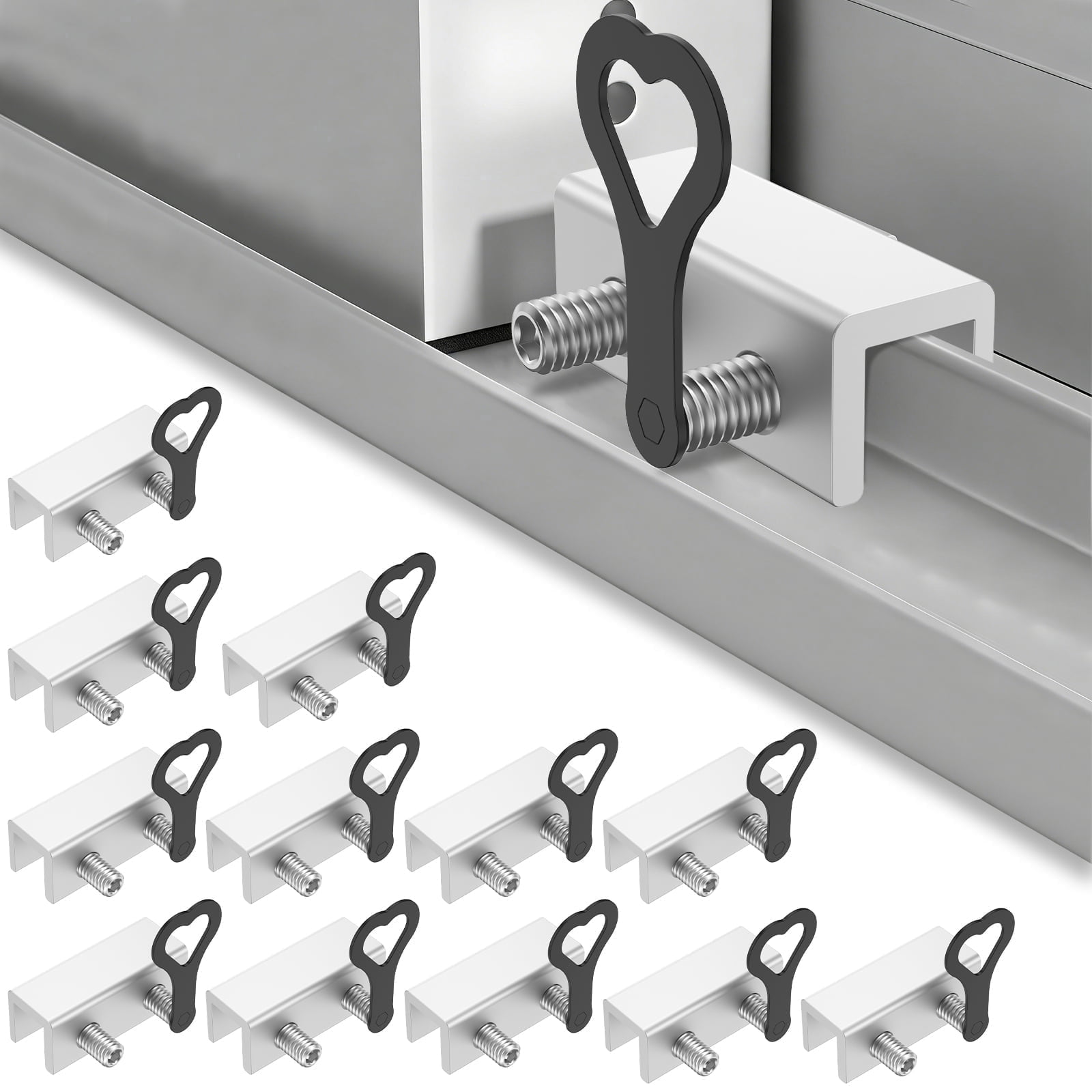 Key Lock Sturdy AEVXKHI 12 Sets Sliding Window Locks, Security Window Lock with Keys ...