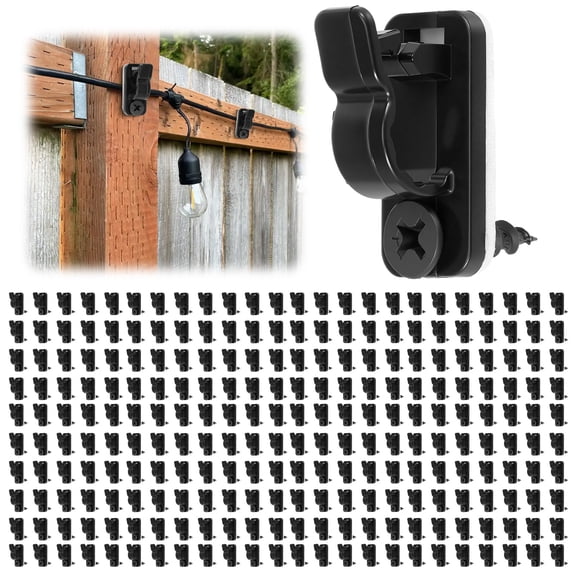 AEVXKHI 120PCS Outdoor String Light Clips Lamp Hangers, Weatherproof Plastic Fairy Light Clips, Cable Hanger Hooks for Christmas Festival Patio and Fence Decoration