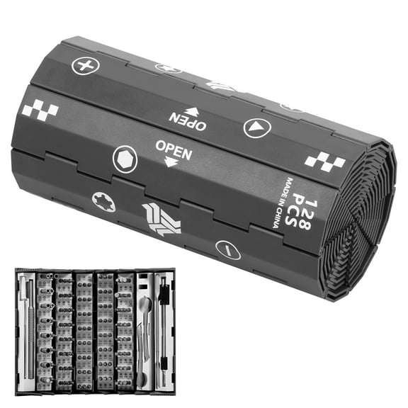 AEVXKHI 128 in 1 Precision Screwdriver Set, Chrome Vanadium Steel Multifunctional Screwdriver Set, Screwdriver Repair Tool Magnetic Screwdriver Hand Tool, with 120 Bits for Camera Electronics