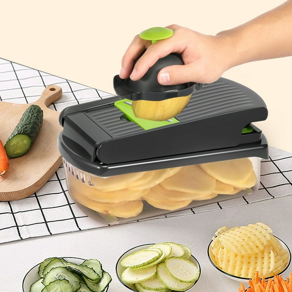 AEVXKHI 14 in 1 Vegetable Chopper, Efficient Veggie Chopper with Container, Kitchen Food Chopper for Salad Potato Carrot Garlic