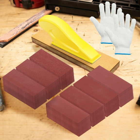 AEVXKHI 141PCS Micro Detail Sander Paper Kit, 140PCS Grit 80-600 Wet Dry Sandpaper with Hand Sanding Block for Craft Wood and Small Space Sanding Works