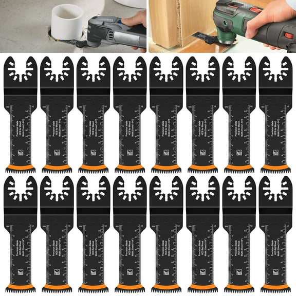 AEVXKHI 16PCS Japanese Tooth Oscillating Saw Blade, Quick Release Arc Edge Oscillating Multitool Blade Universal for Cutting Wood