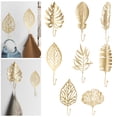 thumbnail image 1 of AEVXKHI 16PCS Rust Proof Leaf Shape Robe Key Holders, Metal Gold Tone Leave Shape Wall Hooks, Strong Load Bearing Leave Shape Single Hooks with Back Hole Design for Bathroom Kitchen, 1 of 9