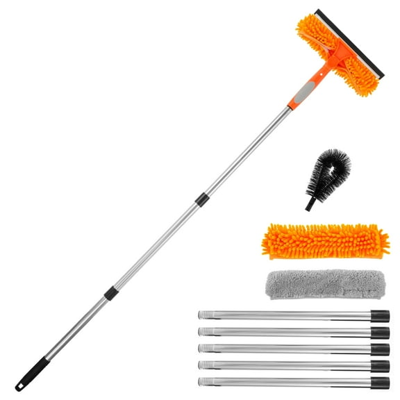 AEVXKHI 170inch/14FT Window Cleaner Tool, Car Windshield Telescopic Cleaner Squeegee Kit, Anti Slip Grip Adjustable Height Glass Cleaning Tool, for Glass Mirror Shower Door
