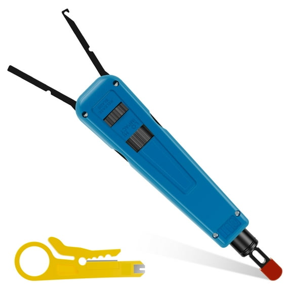 AEVXKHI 2 Sets Punch Down Tool with Wire Stripper, Steel Punch Down Impact Tool, Network Punch Down Tool Kit for Novice or Professional