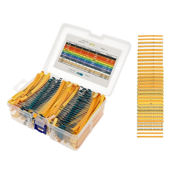 AEVXKHI 2600PCS Resistor Kit, 130 Values High Accuracy 1/4W Metal Film Resistors Assortment ±1% Tolerance for Electronics DIY Projects