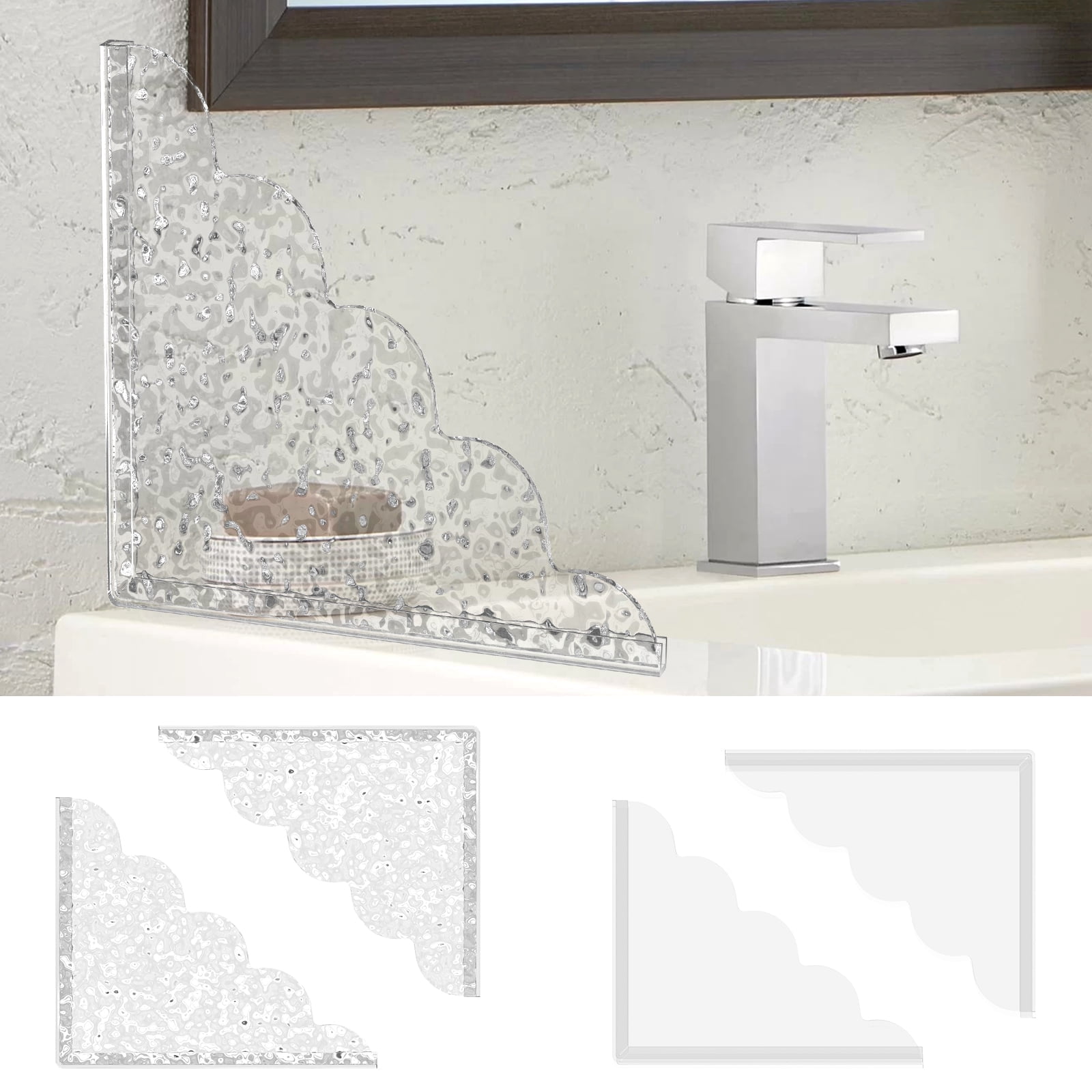 AEVXKHI 2PCS Acrylic Shower Splash Guards with Silicone Base ...