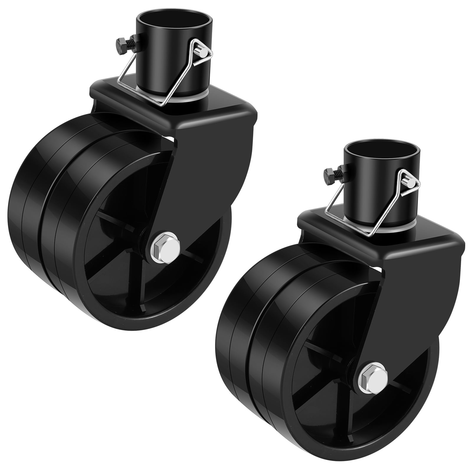 Trailer Jack Wheel Replacement 2000 Lbs, 6" Trailer Jack Foot Wheel, Dual Wheel Swivel Trailer Tongue Jack Wheel For Trailer Jack With Pin For Boat Trailer Camper Rv