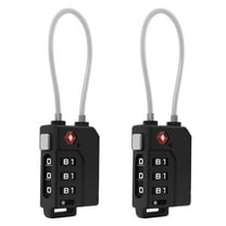 AEVXKHI 2PCS Forged TSA Approved Luggage Locks, 3 Digit Combination TSA Travel Suitcase Locks, Security Travel Padlock with Long Adjustable Steel Cable for Suitcase Luggage Bag Gym