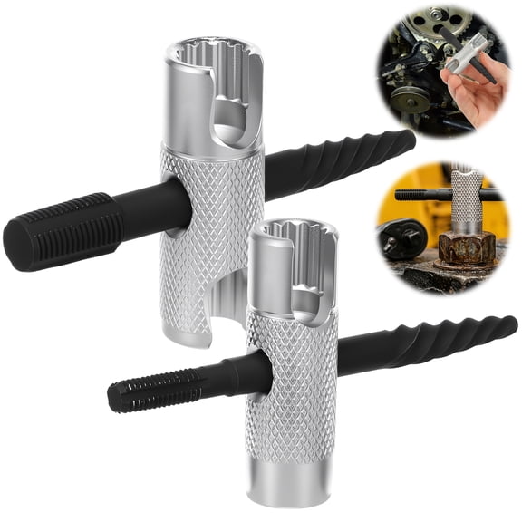 AEVXKHI 2PCS Grease Fitting Tools, Grease Fitting Removal Tool, Fit 1/4"-28 SAE 1/8" NPT PTF M10 x 1 M8 x 1 and Hex Size 3/8" 5/16" 7/16" for Installing Removing Tapping