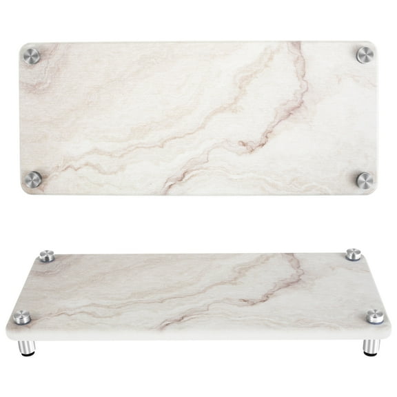 AEVXKHI 2PCS Instant Dry Sink Caddy, Water Absorbing Sink Stone Tray, Nonslip Stone Sink Organizer with Stainless Steel Feet, Practical Sink Drying Stone Rack Stone Drying Tray