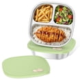 AEVXKHI 2PCS Stainless Steel Kid Plate Set, Toddler Plate with Lid 3 ...