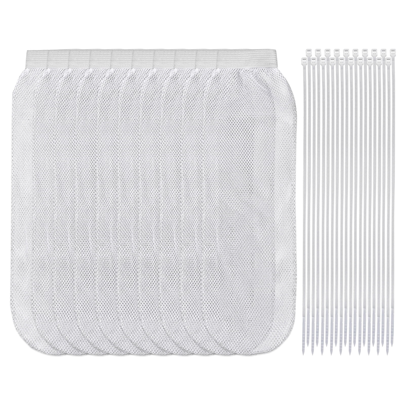AEVXKHI 30 Pieces Washing Machine Lint Traps and Cable Ties Set, 10PC Nylon Mesh Lint Trap for Discharge Hoses and 20 Cable Ties Fits Most Washing Machines