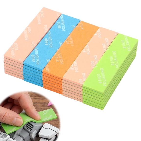 AEVXKHI 35PCS Wet Dry Sponge Sandpaper, Reusable Sanding Sponge Assortment Set for Model Making Woodworking Craft Polishing Plastic Parts Finishing (400,600,800,1000,1200,1500 Grits)