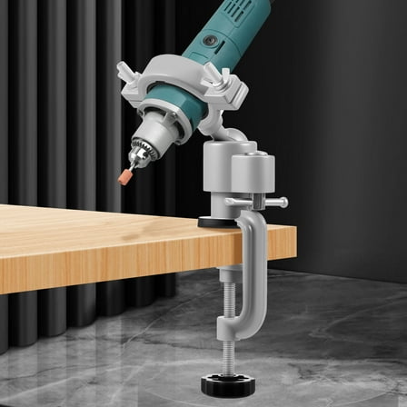 AEVXKHI 360° Rotating Electric Drill Stand, Professional Bench Holder Vise Clamp on Table Vice for Woodworking Cutting Conduit Drilling Metalworking