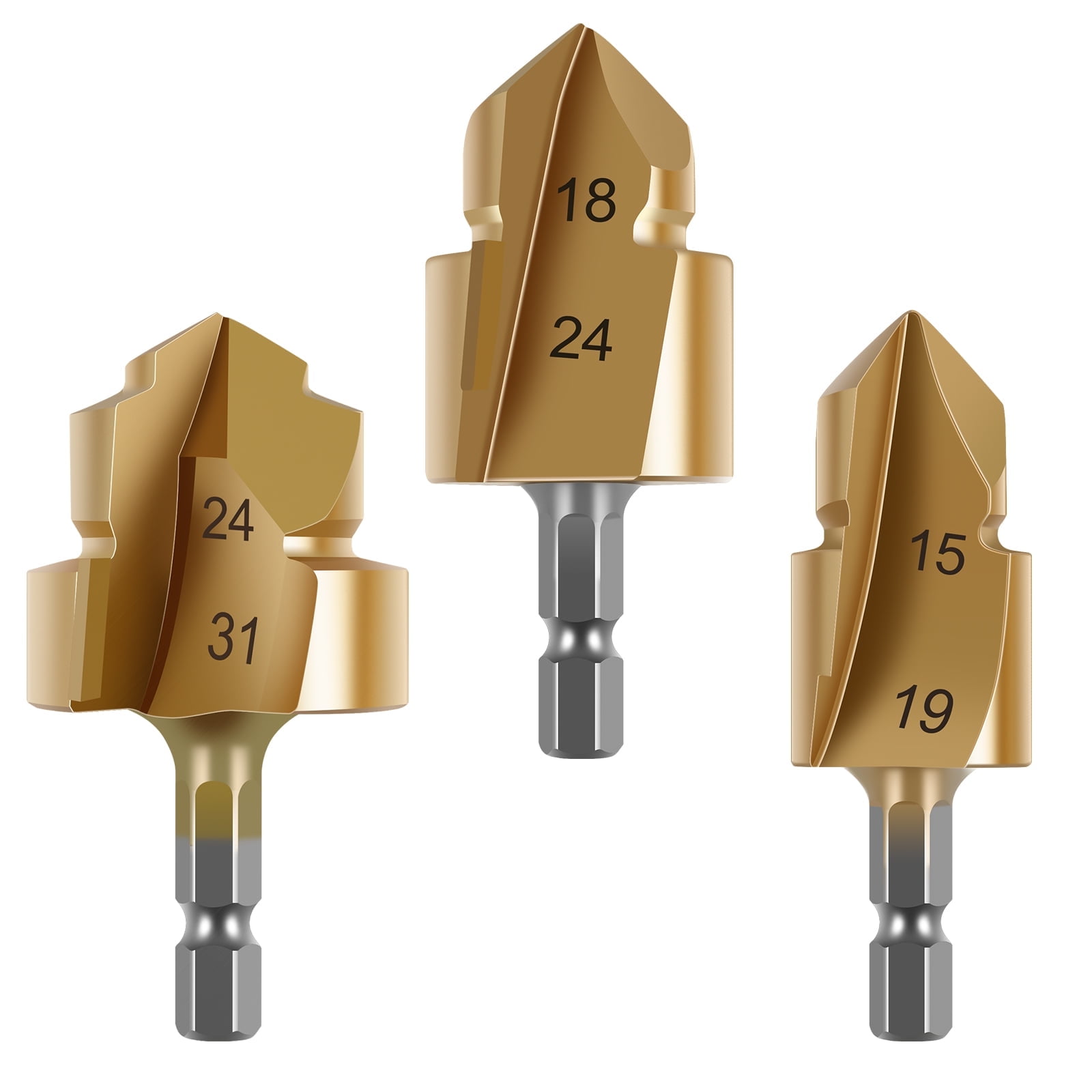 Stepped Rill PPR Lifting Stepped Drill MYCENSE 3-Piece Set - 20/25/32mm Hex Shank ...
