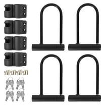 AEVXKHI 4 Sets Bike U-Locks, Heavy Duty Anti Theft Secure Locks, High Security Bike U Lock with Keys and Mounting Bracket, for Electric Scooters, Mountain Bikes, Road Bicycles, Doors, Fences