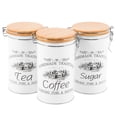 thumbnail image 1 of AEVXKHI 4 Sets Tea Coffee Sugar Canisters Set, Versatile Metal Tea Coffee Sugar Jars, Metal Vintage Kitchens Canisters Set, Sturdy Food Storage Canister for Counter Top, 1 of 9