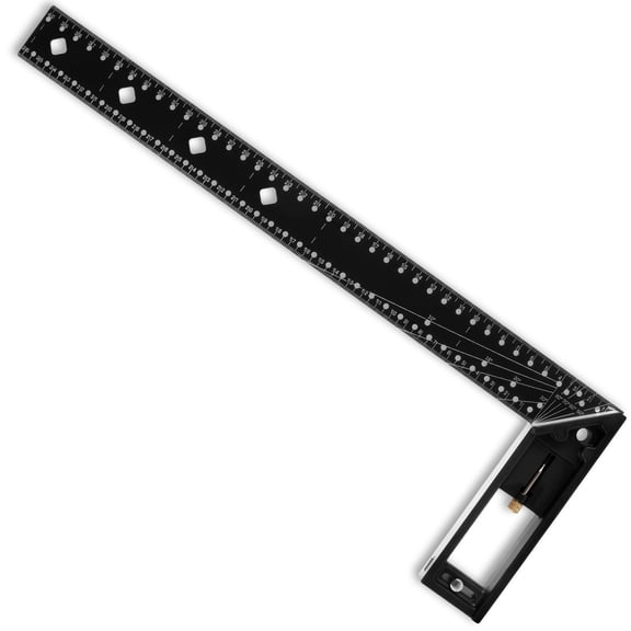 AEVXKHI 40cm Aluminium Alloy Right Angle Ruler with Multi Holes, Carpenter Square Ruler, Stable Quick Positioning L Shape Ruler, for Precise Measuring Drawing