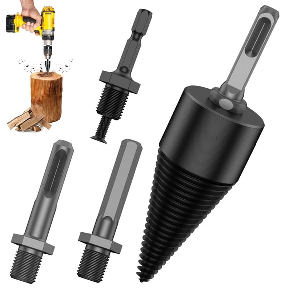 AEVXKHI 42mm Solid Firewood Drill Bit, Wood Splitter Drill Bits, Wood Splitting Drill Bits, Detachable Firewood Log Splitter Drill Bit