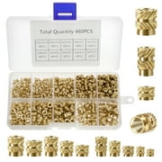 AEVXKHI 460PCS Threaded Inserts Brass Thread Metric Nuts, High Temperature Resistant Metric Fastening Nuts, Firm Connection