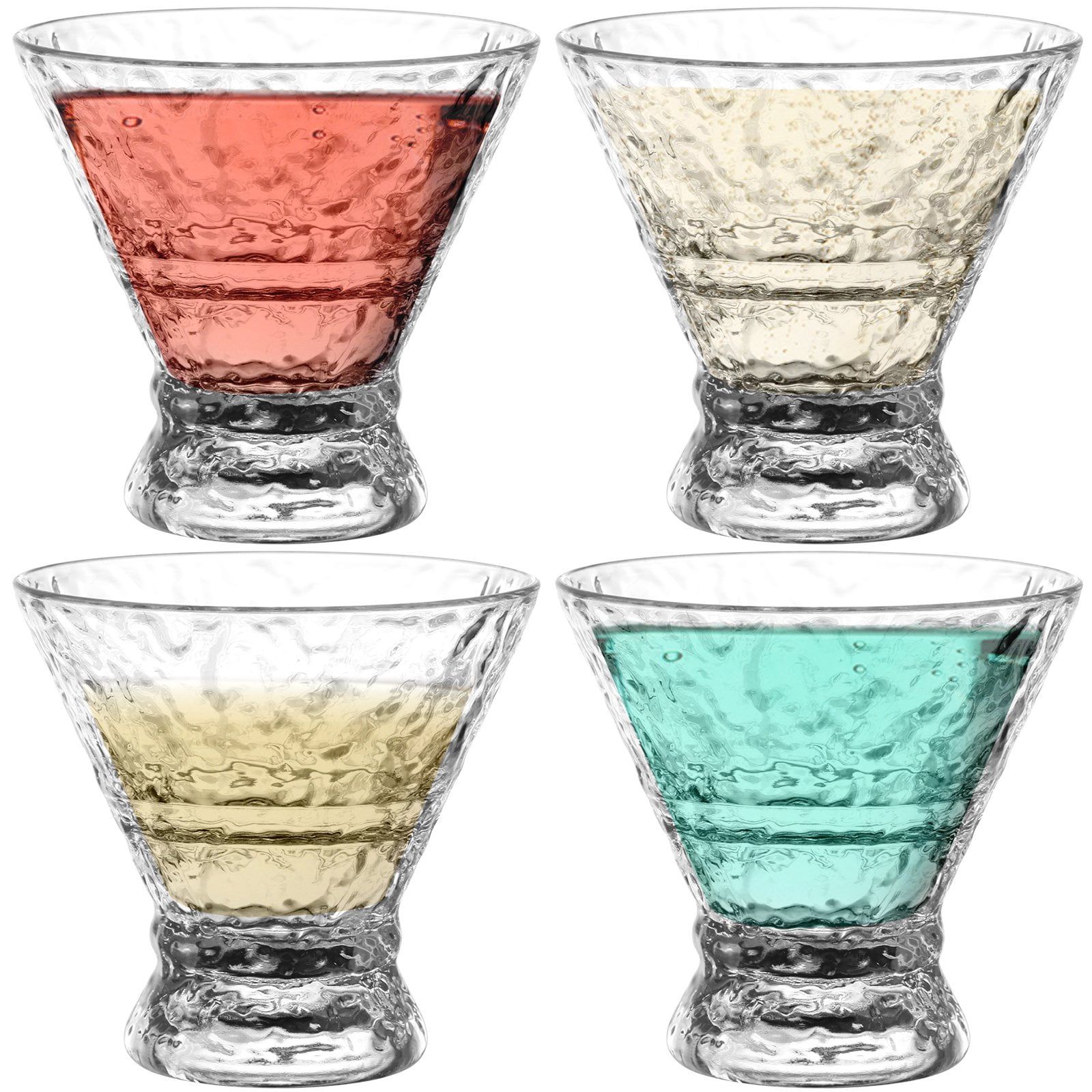 AEVXKHI 4PCS 8 OZ Transparent Cocktail Cups, Stemless Martini Cups ...