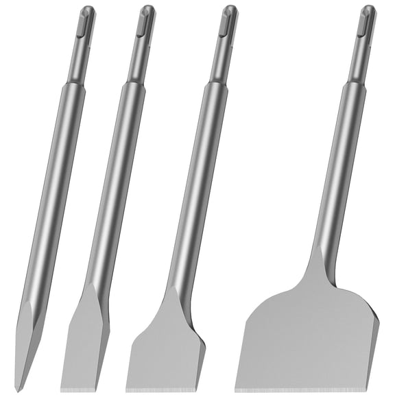 AEVXKHI 4PCS Alloy Chisel Bit Set for SDS Plus Rotary Hammer Wear Resistant Tile Removal Chisel Bit, Precise Hammer Drilling Chisel Bit, for Demolition Chipping Grooving